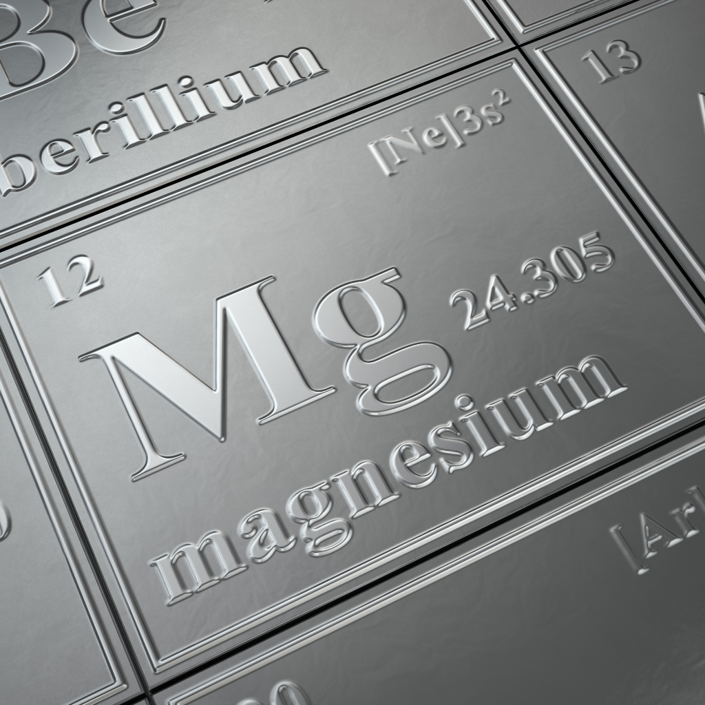 Magnesium element information in a grey panel